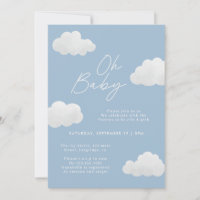 Blauw elegant Oh Baby shower modern stijlvol