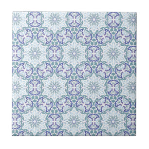 Blauw Elegant Patroon  tegels of trivet Tegeltje