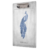 Blauw Elegant Peacock Klembord (Links)