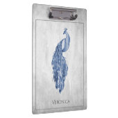 Blauw Elegant Peacock Klembord (Rechts)