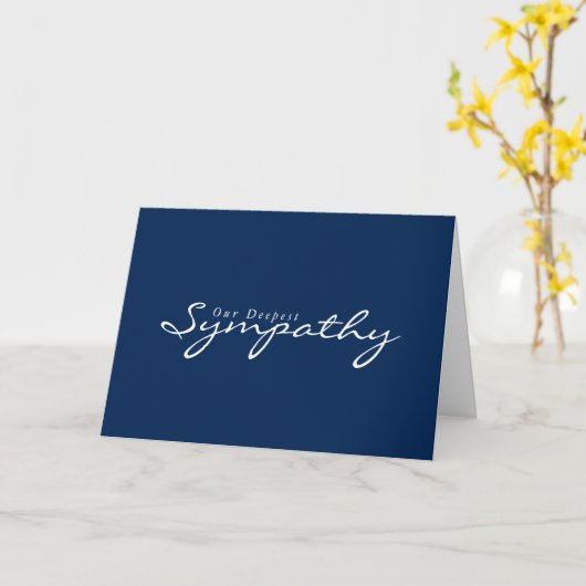 Blauw Elegant Script Condoleance Sympathy Card Kaart (Gele Bloem)