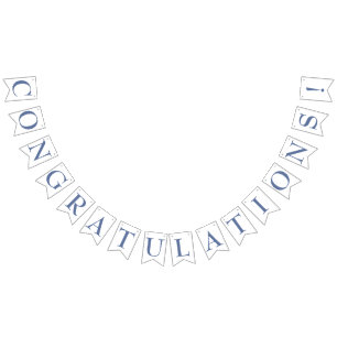 Blauw elegante felicitaties bunting banner