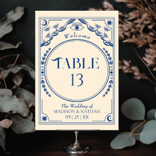  Blauw Elegante Mystieke Tarot bruiloft Kaart