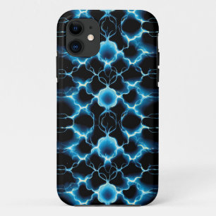 Blauw Elektrisch Synapse Herhalend Patroon iPhone 11 Hoesje
