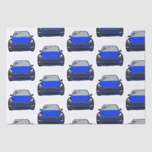 Blauw Elektrisch Voertuig SUV Auto Tissuepapier