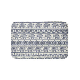 Blauw Elephant Patroon Badmat