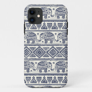Blauw Elephant Patroon iPhone 11 Hoesje