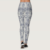 Blauw Elephant Patroon Leggings (Achterkant)