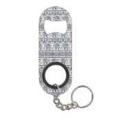 Blauw Elephant Patroon Mini Flessenopener (Achterkant)