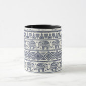 Blauw Elephant Patroon Mok (Midden)