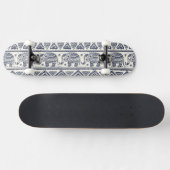 Blauw Elephant Patroon Skateboard (Horizontaal)