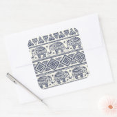 Blauw Elephant Patroon Vierkante Sticker (Envelop)
