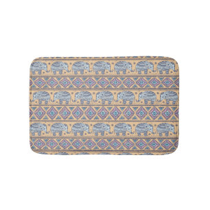 Blauw Elephant Tribal Patroon Badmat