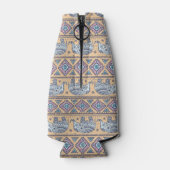 Blauw Elephant Tribal Patroon Flesjeskoeler (Achterkant)