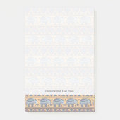 Blauw Elephant Tribal Patroon Post-it® Notes (Voorkant)