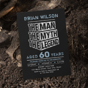 Blauw elke leeftijd van het Man de mythe de legend Kaart