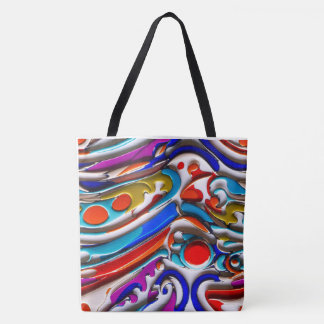 Blauw email Canvas tas