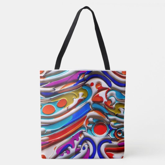 Blauw email Canvas tas (Voorkant)