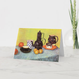 Blauw Emaille Koffiepot door Vincent van Gogh Kaart