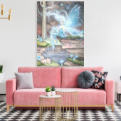 Blauw Ember Fantasy Fairy Art Wrapped Canvas Afdruk (Insitu (Woonkamer))
