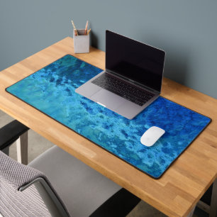 Blauw en Aqua Glas in lood Bureaumat