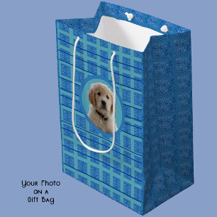 Blauw en aqua Hondenliefhebbers Pet Moms Wrapping Medium Cadeauzakje