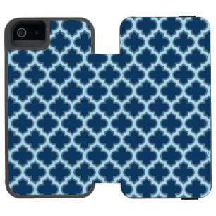 Blauw en Baby Blauw Trellis, Lattice, Quatrefoil