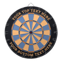 Blauw en Beige Dartbord met aangepaste tekst