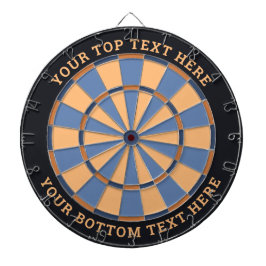 Blauw en Beige Dartbord met aangepaste tekst