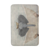 Blauw en beige gestreept Elephant Tub Bath Mat (Voorkant Verticaal)