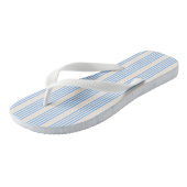 Blauw en beige vijf strips teenslippers (Schuin)