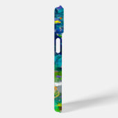 Blauw en Blauwgroen Abstract Floral Pattern iPhone Case-Mate iPhone Case (Achterkant / Rechts)