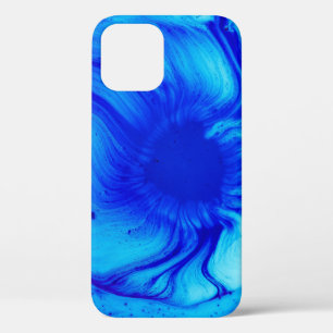 Blauw en blauwgroen abstract schilderij iPhone 12 hoesje