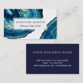  blauw en Blauwgroen gegolfde getoon op blauw Visitekaartje (Voorkant / Achterkant)