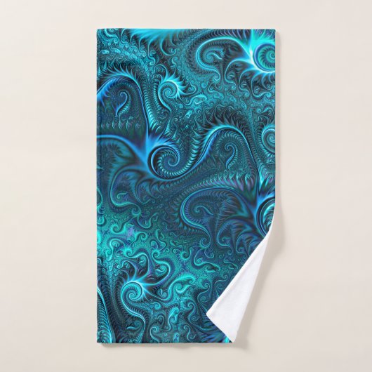 Blauw- en Blauwgroen inktvissenpatroon Bad Handdoek (Handdoek)