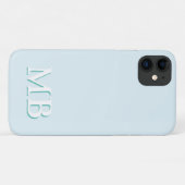 Blauw en Blauwgroen | Minimummonogram modern Initi Case-Mate iPhone Hoesje (Achterkant (horizontaal))