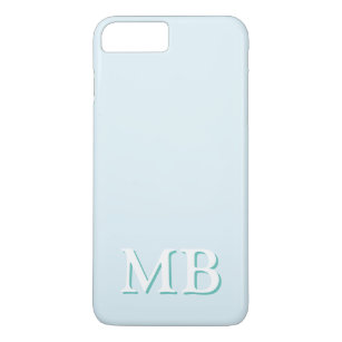 Blauw en Blauwgroen   Minimummonogram modern Initi iPhone 8 Plus / 7 Plus Hoesje
