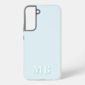 Blauw en Blauwgroen | Minimummonogram modern Initi Samsung Galaxy Hoesje (Achterkant)