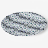 Blauw en Blauwgroen Patterned Document Bord (Gekanteld)