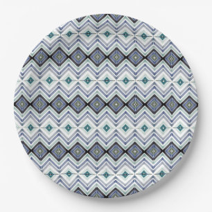 Blauw en Blauwgroen Patterned Document Bord