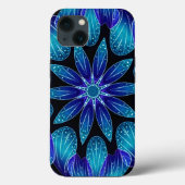 Blauw en Blauwgroen Petals Mandala Case-Mate iPhone Case (Achterkant)
