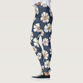 Blauw en bloemenontwerp leggings (Links)