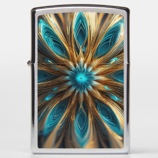 Blauw en Blond Bloemvormig Radiaal 3D Abstract