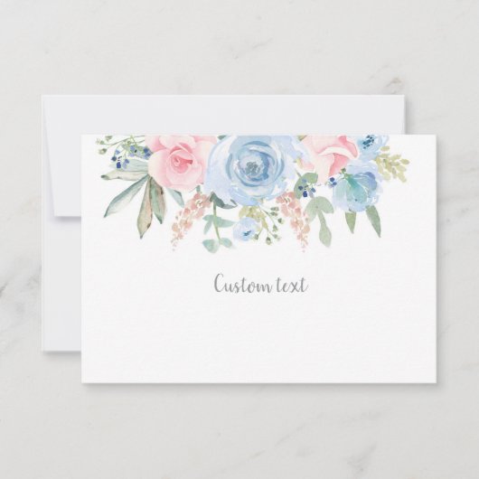 Blauw en blos aangepaste kaart (Voorkant)