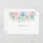 Blauw en blos aangepaste kaart (Voorkant / Achterkant)