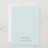 Blauw en blos Bloemen bruiloft uitnodiging (Achterkant)