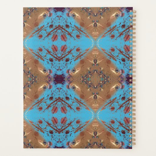 Blauw en Bronze op maat Planner (Achterkant)