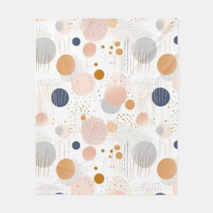 Blauw en Bruin Abstract Kleur DesignFleece Deken