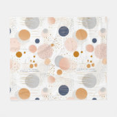 Blauw en Bruin Abstract Kleur DesignFleece Deken (Voorkant (Horizontaal))