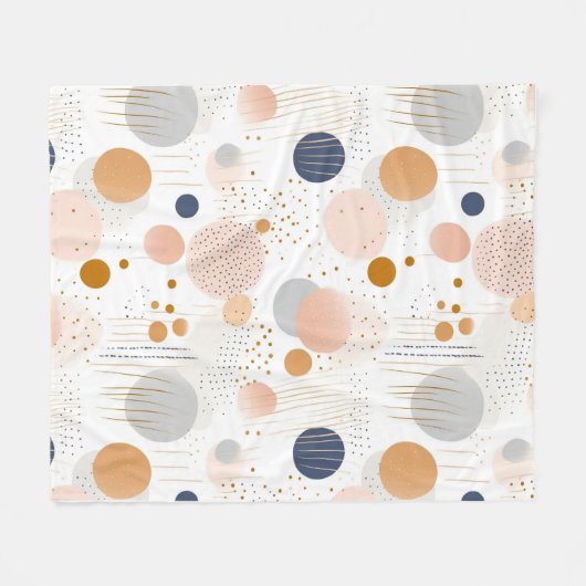 Blauw en Bruin Abstract Kleur DesignFleece Deken (Voorkant (Horizontaal))